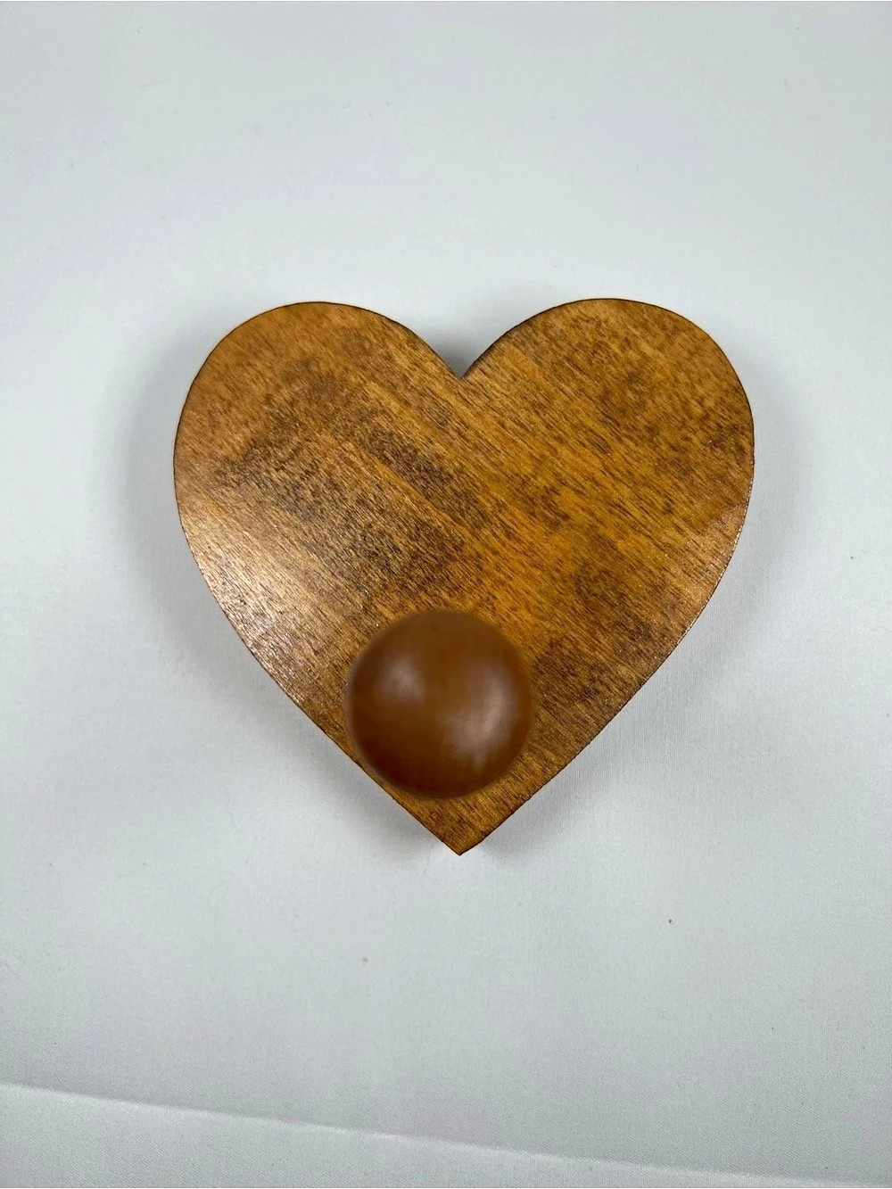 Vintage 1980s Wooden Heart Wall Peg Hanger Hook Cottagecore Farmhouse Decor